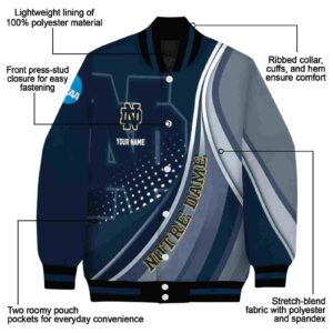 personalized notre dame fighting irish wave patterns navy jacket new arrival