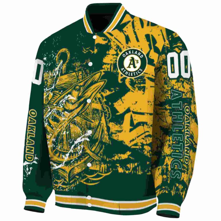 personalized oakland athletics fishing art green jacket best selling