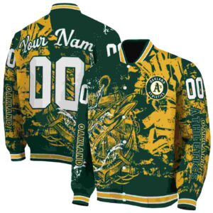 personalized oakland athletics fishing art green jacket fashion forward