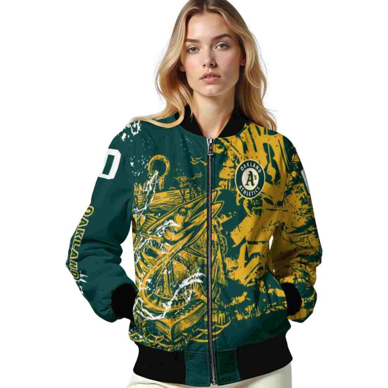 personalized oakland athletics fishing art green jacket latest model