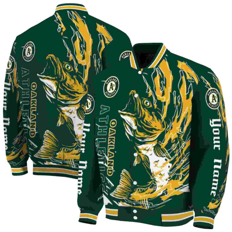 personalized oakland athletics fishing passion green white jacket fashion forward