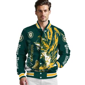 personalized oakland athletics fishing passion green white jacket high quality