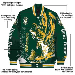 personalized oakland athletics fishing passion green white jacket new arrival