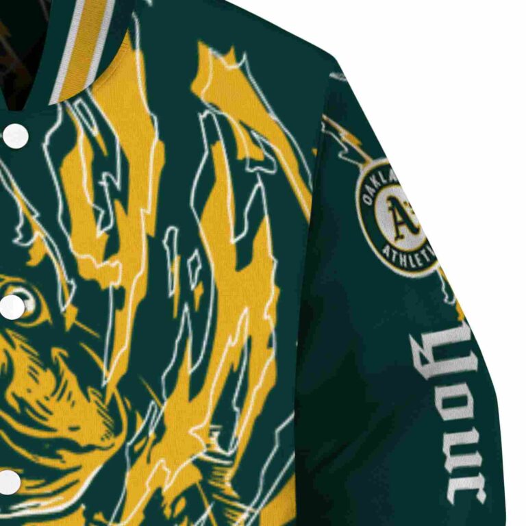 personalized oakland athletics fishing passion green white jacket premium grade