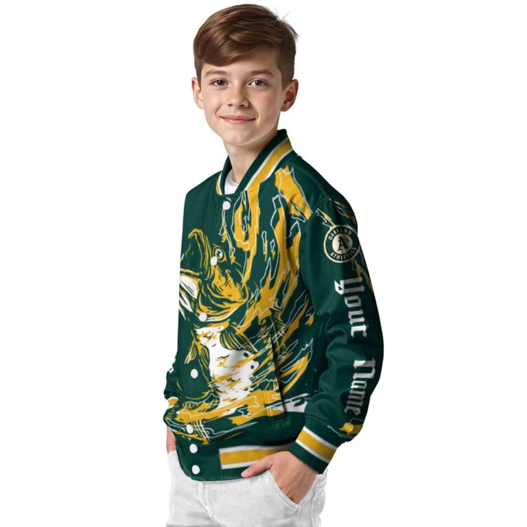 personalized oakland athletics fishing passion green white jacket trendy