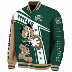 personalized ohio bobcats mickey football green white jacket best selling
