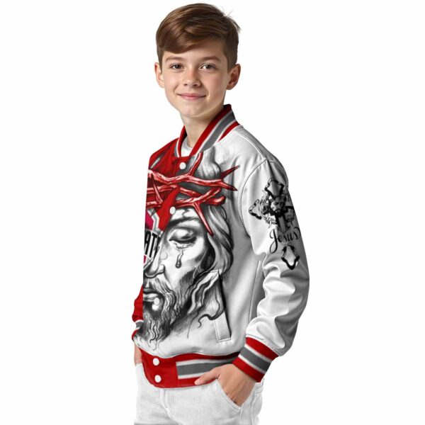 personalized ohio state buckeyes jesus tears scarlet white jacket trendy
