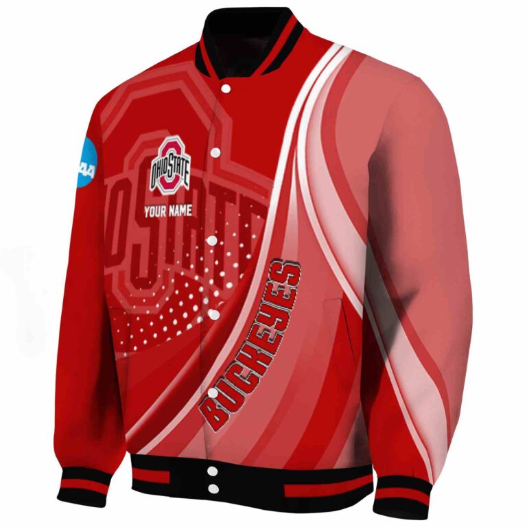 personalized ohio state buckeyes wave patterns scarlet jacket best selling
