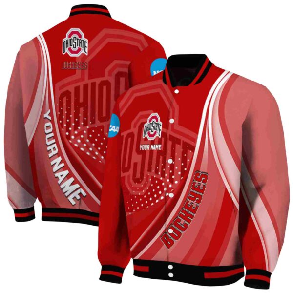 personalized ohio state buckeyes wave patterns scarlet jacket fashion forward