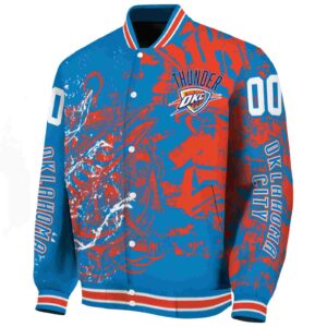 personalized oklahoma city thunder fishing art blue jacket best selling