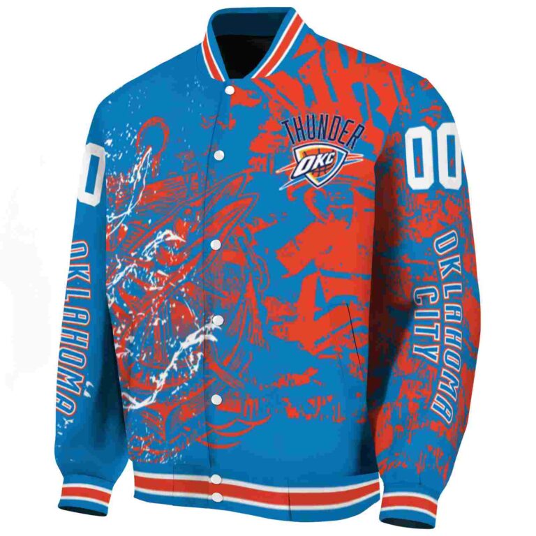 personalized oklahoma city thunder fishing art blue jacket best selling