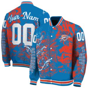 personalized oklahoma city thunder fishing art blue jacket fashion forward