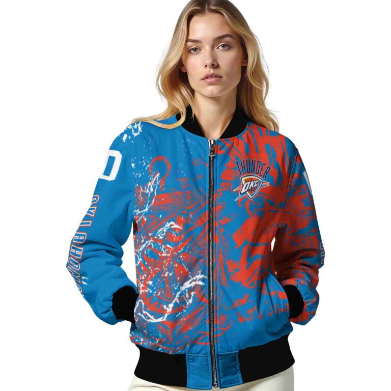 personalized oklahoma city thunder fishing art blue jacket latest model