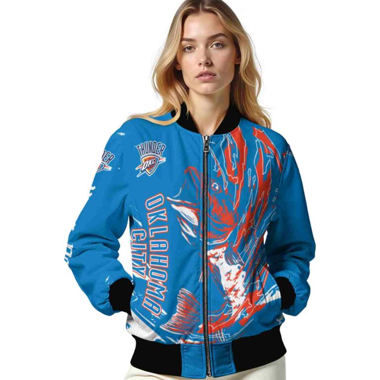 personalized oklahoma city thunder fishing passion blue white jacket latest model