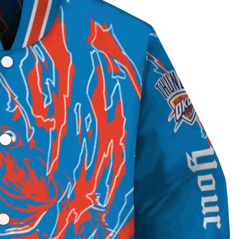personalized oklahoma city thunder fishing passion blue white jacket premium grade