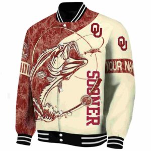 personalized oklahoma sooners fishing rod cream jacket best selling