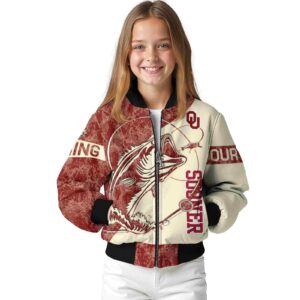 personalized oklahoma sooners fishing rod cream jacket top rated