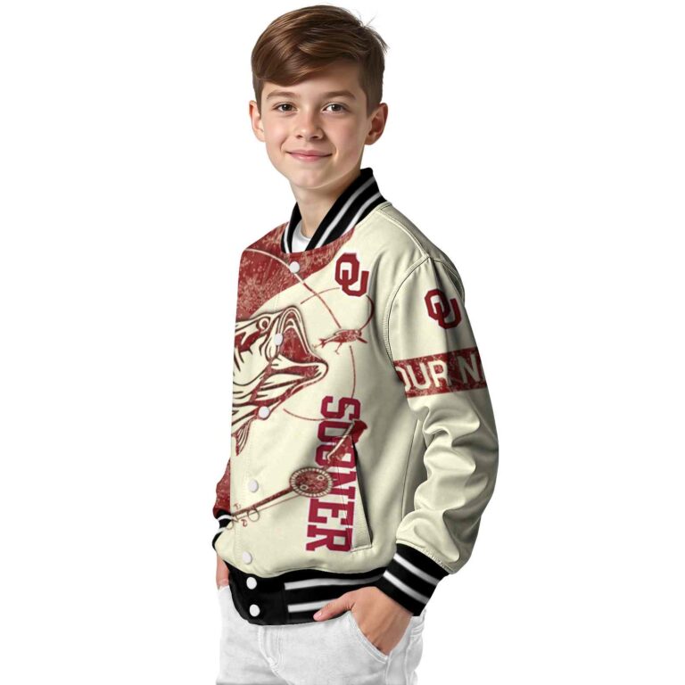 personalized oklahoma sooners fishing rod cream jacket trendy