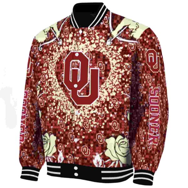 personalized oklahoma sooners heart explosion crimson jacket best selling