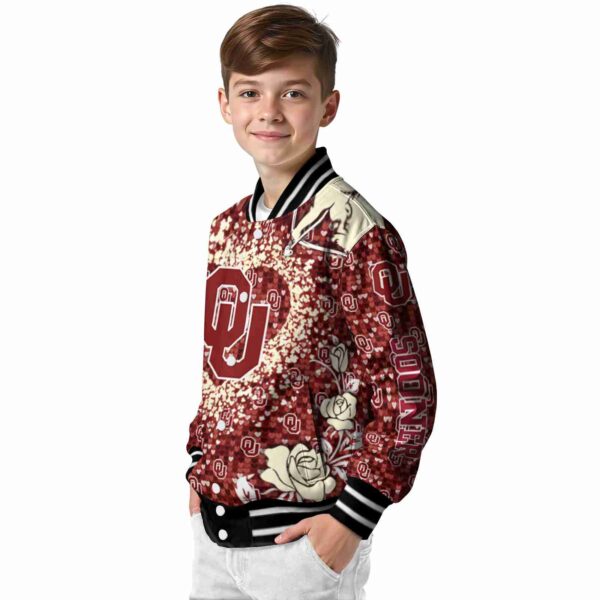 personalized oklahoma sooners heart explosion crimson jacket trendy