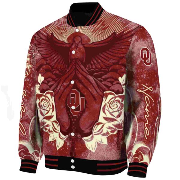 personalized oklahoma sooners praying hands crimson jacket best selling