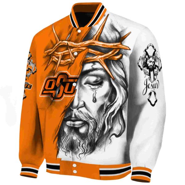 personalized oklahoma state cowboys jesus tears orange white jacket best selling