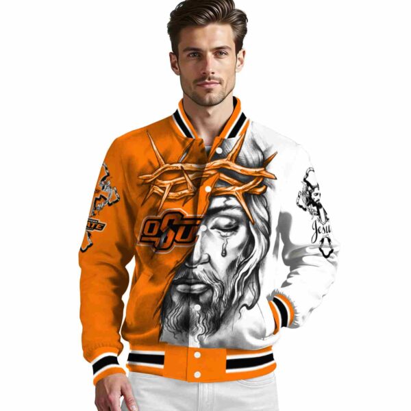personalized oklahoma state cowboys jesus tears orange white jacket high quality