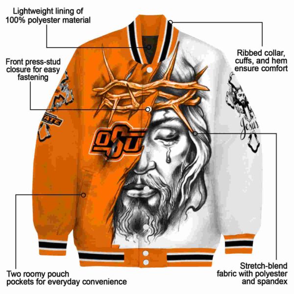 personalized oklahoma state cowboys jesus tears orange white jacket new arrival