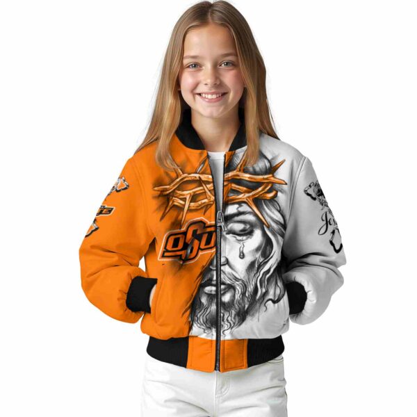 personalized oklahoma state cowboys jesus tears orange white jacket top rated