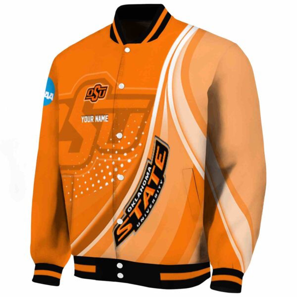 personalized oklahoma state cowboys wave patterns orange jacket best selling