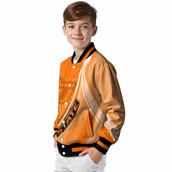 personalized oklahoma state cowboys wave patterns orange jacket trendy
