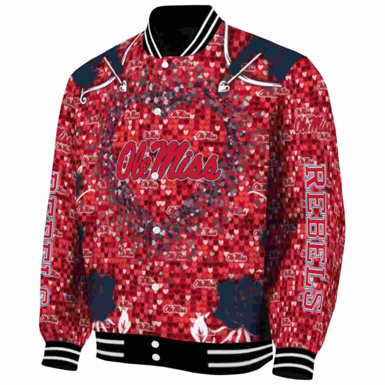 personalized ole miss rebels heart explosion red jacket best selling