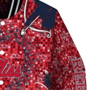 personalized ole miss rebels heart explosion red jacket premium grade