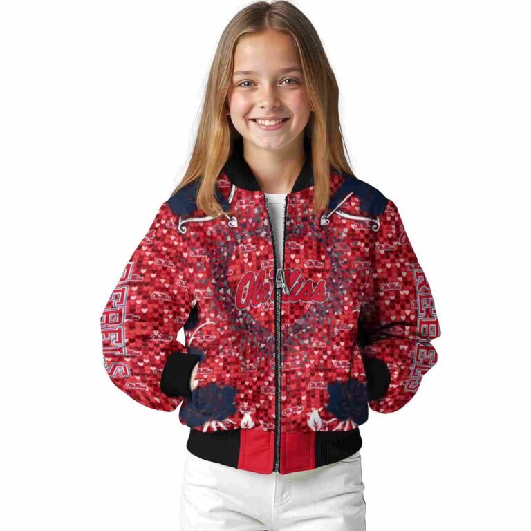 personalized ole miss rebels heart explosion red jacket top rated
