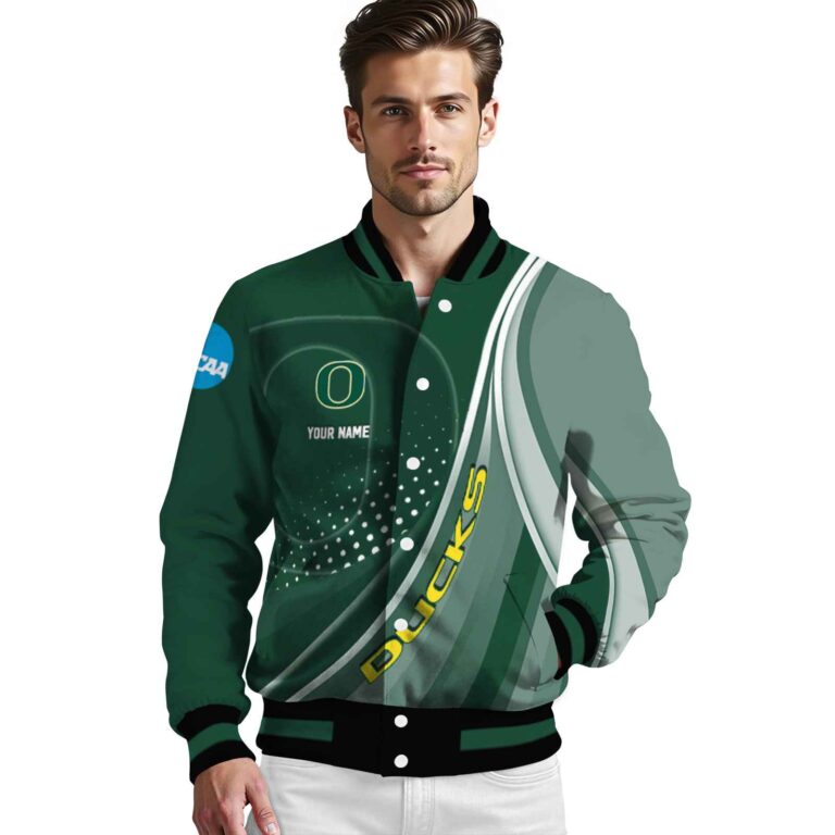 personalized oregon ducks wave patterns green jacket high quality