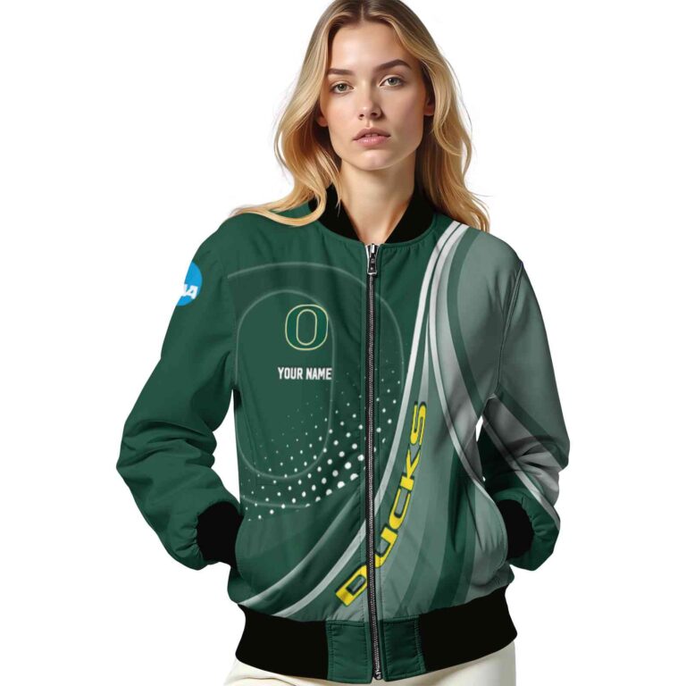 personalized oregon ducks wave patterns green jacket latest model