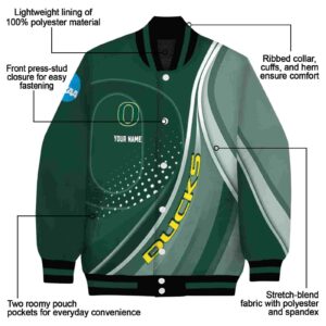 personalized oregon ducks wave patterns green jacket new arrival