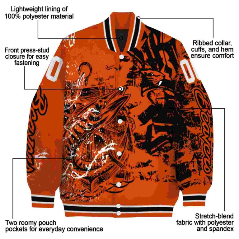 personalized oregon state beavers fishing art orange jacket new arrival