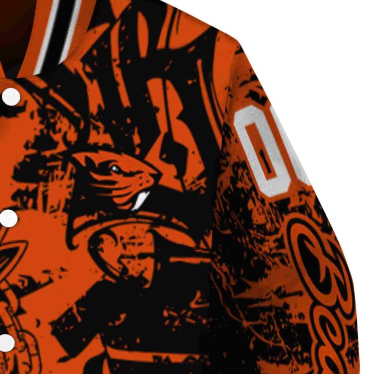 personalized oregon state beavers fishing art orange jacket premium grade