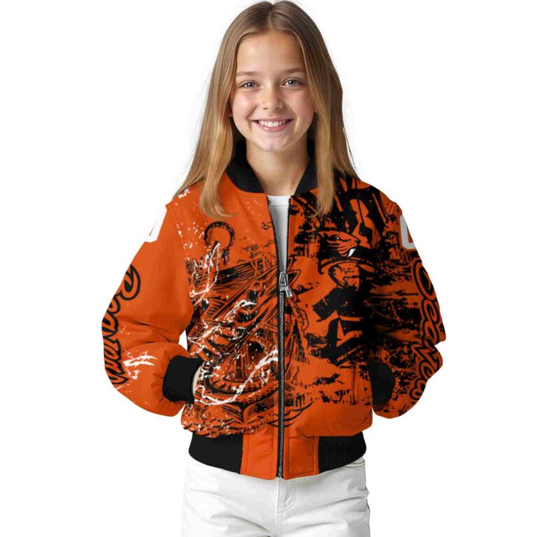personalized oregon state beavers fishing art orange jacket top rated