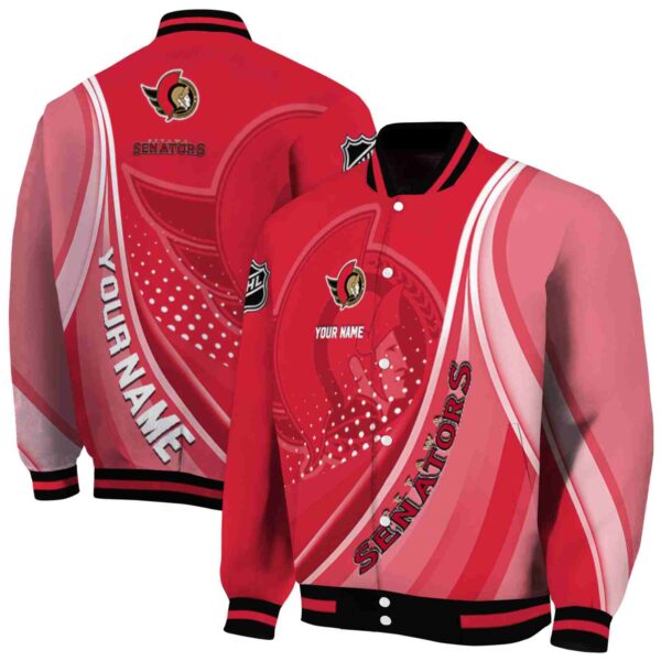 personalized ottawa senators wave patterns red jacket fashion forward