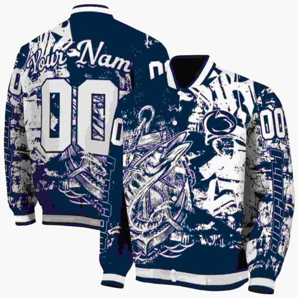 personalized penn state nittany lions fishing art blue jacket fashion forward