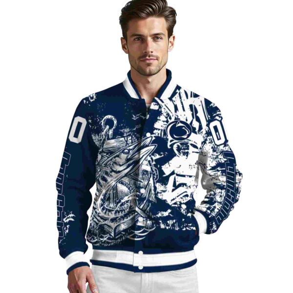 personalized penn state nittany lions fishing art blue jacket high quality