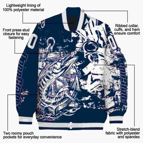 personalized penn state nittany lions fishing art blue jacket new arrival