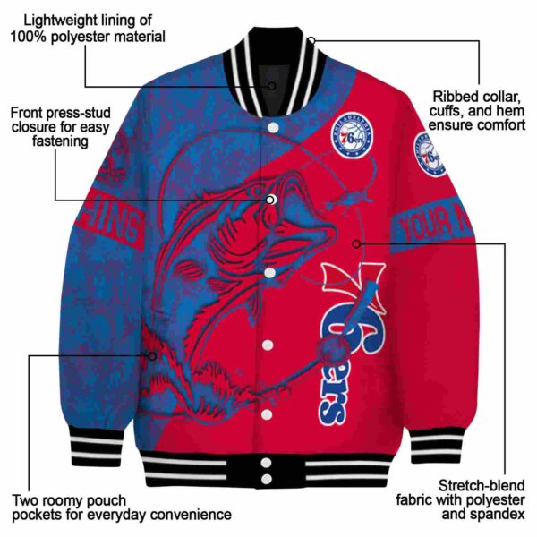 personalized philadelphia 76ers fishing rod red jacket new arrival