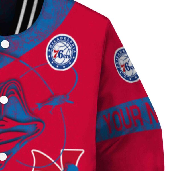 personalized philadelphia 76ers fishing rod red jacket premium grade