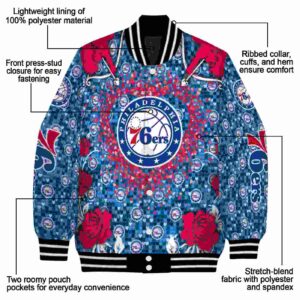 personalized philadelphia 76ers heart explosion blue jacket new arrival