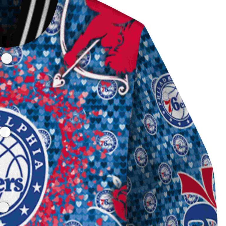 personalized philadelphia 76ers heart explosion blue jacket premium grade