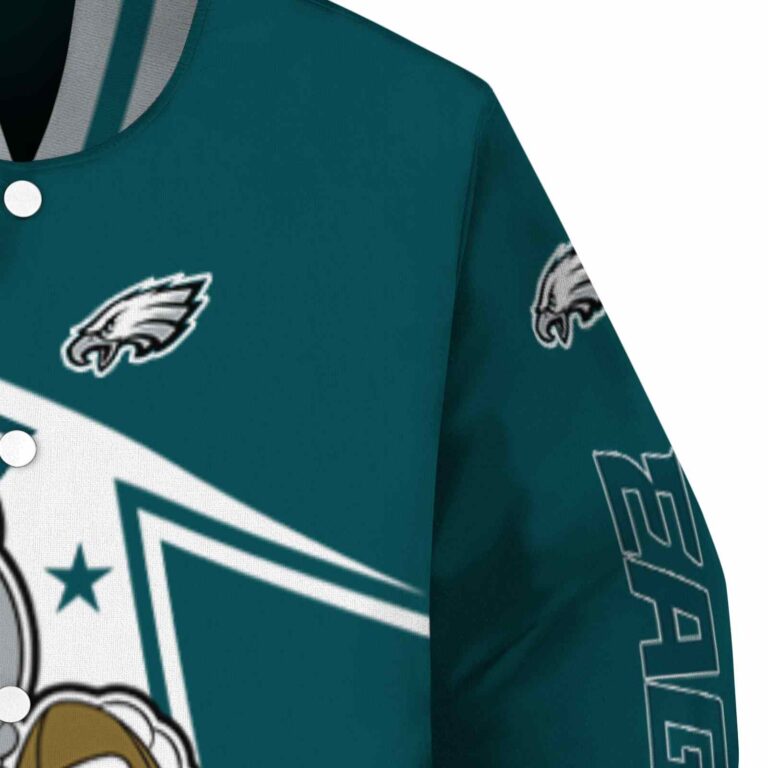 personalized philadelphia eagles mickey football green white jacket premium grade