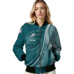 personalized philadelphia eagles wave patterns green jacket best selling